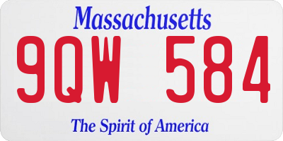 MA license plate 9QW584