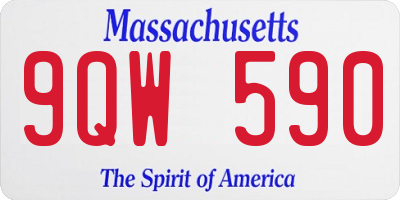 MA license plate 9QW590