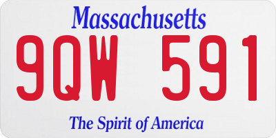 MA license plate 9QW591