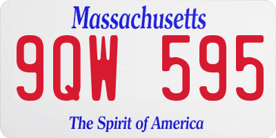 MA license plate 9QW595
