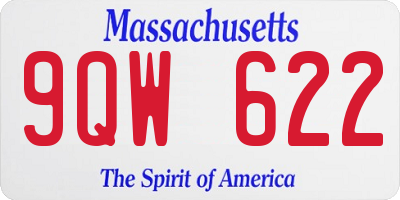 MA license plate 9QW622
