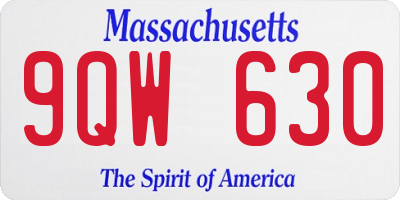 MA license plate 9QW630
