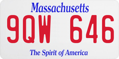 MA license plate 9QW646
