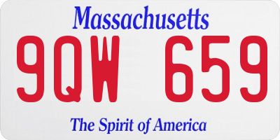 MA license plate 9QW659