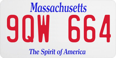 MA license plate 9QW664