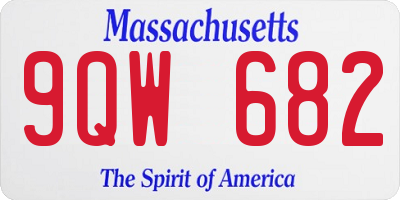 MA license plate 9QW682