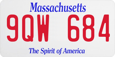 MA license plate 9QW684