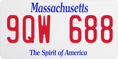MA license plate 9QW688