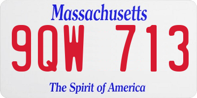 MA license plate 9QW713