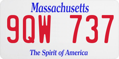 MA license plate 9QW737