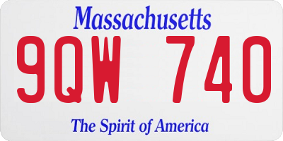 MA license plate 9QW740