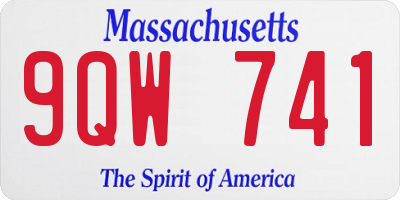 MA license plate 9QW741