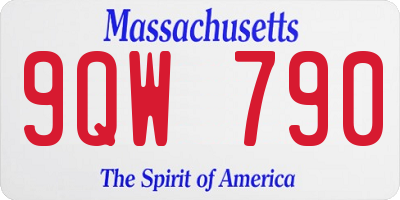 MA license plate 9QW790