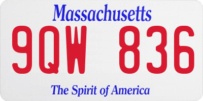 MA license plate 9QW836