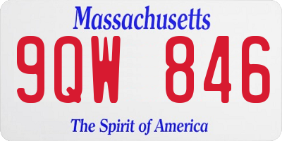 MA license plate 9QW846