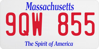 MA license plate 9QW855