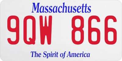 MA license plate 9QW866