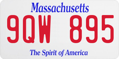MA license plate 9QW895