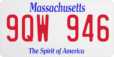 MA license plate 9QW946