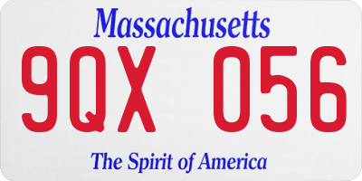 MA license plate 9QX056