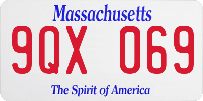 MA license plate 9QX069
