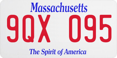 MA license plate 9QX095