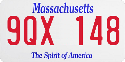 MA license plate 9QX148