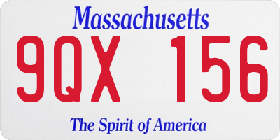 MA license plate 9QX156