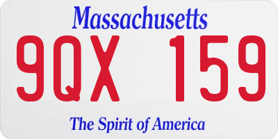 MA license plate 9QX159
