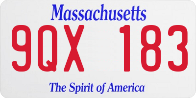 MA license plate 9QX183