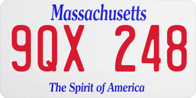 MA license plate 9QX248