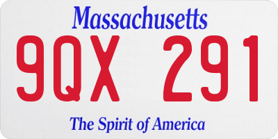 MA license plate 9QX291