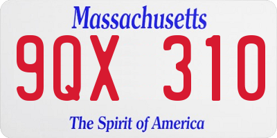 MA license plate 9QX310