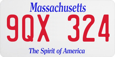 MA license plate 9QX324
