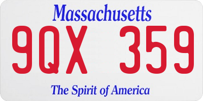 MA license plate 9QX359