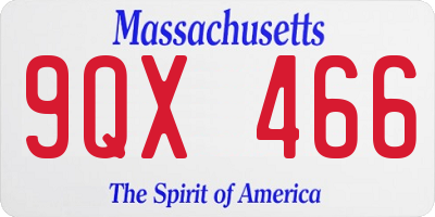 MA license plate 9QX466