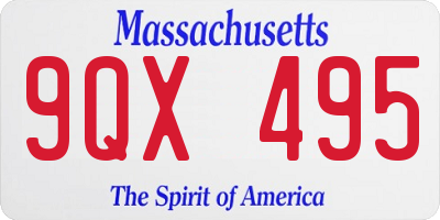 MA license plate 9QX495