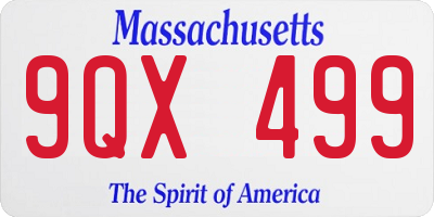 MA license plate 9QX499