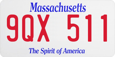 MA license plate 9QX511