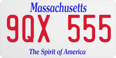 MA license plate 9QX555