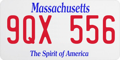 MA license plate 9QX556
