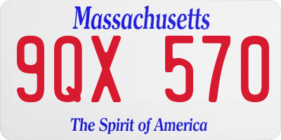 MA license plate 9QX570