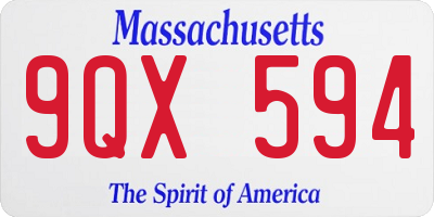 MA license plate 9QX594