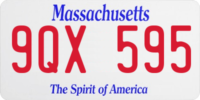 MA license plate 9QX595