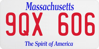 MA license plate 9QX606