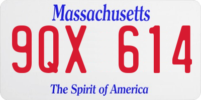 MA license plate 9QX614