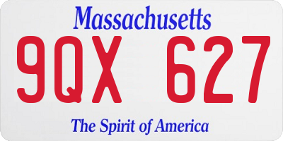 MA license plate 9QX627