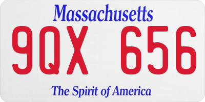 MA license plate 9QX656