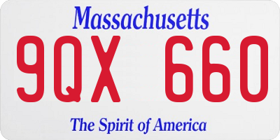 MA license plate 9QX660