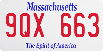 MA license plate 9QX663
